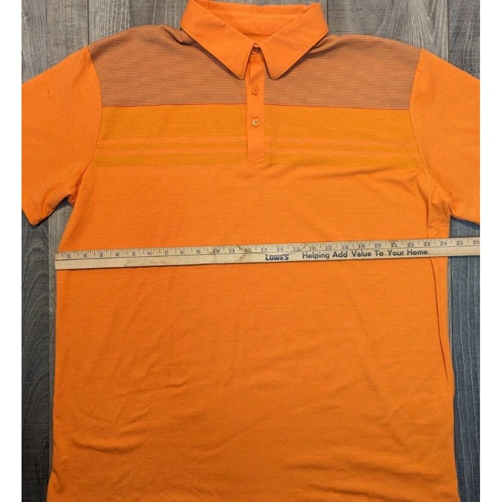 Mountain Hardware Mens XL Shirt Polo‎ Orange Striped Short Sleeve Outdoor - Picture 8 of 11